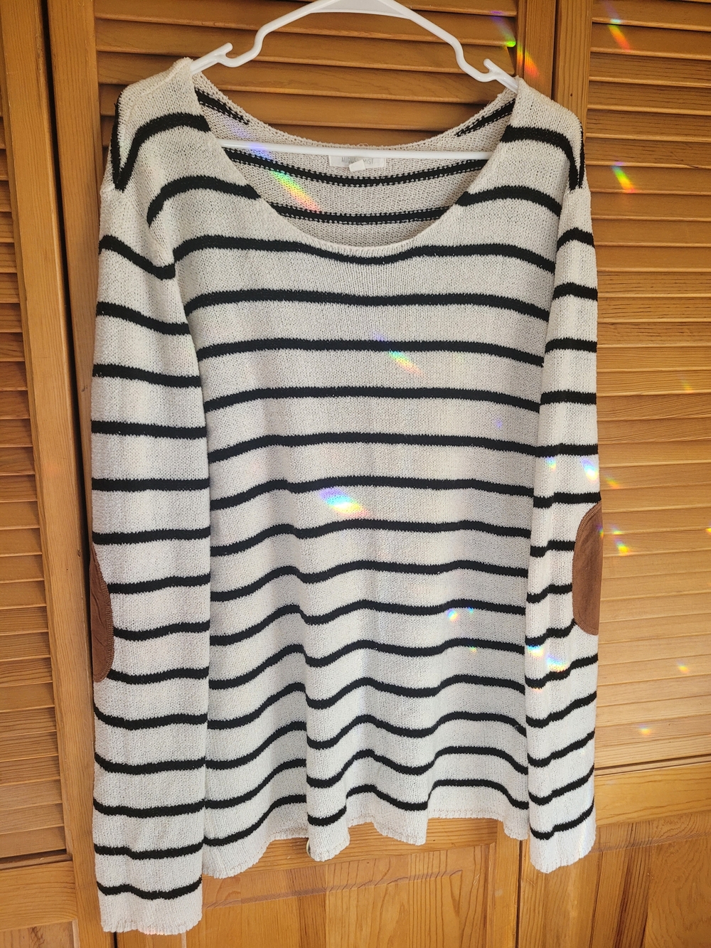 Summer Sweater With Faux Leather Elbows
